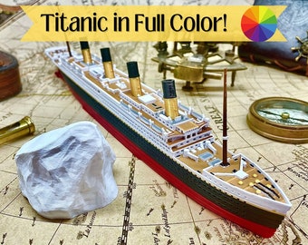 Full Color RMS Titanic Model 12", Titanic Toy For Kids, Titanic Cake Topper, Titanic Ornament,  Titanic Toys For Kids, Toy boat, Toy Ship