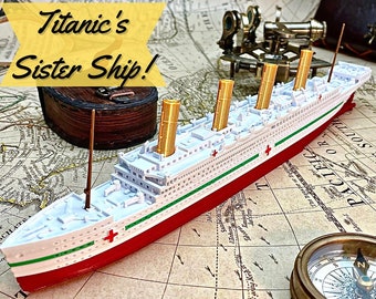 12” HMHS Britannic Model, Britannic Toy, Titanic Toy, Titanic Toys, RMS Titanic Model Ship, Titanic Cake Topper Party, Boat Toys, Toy Ship