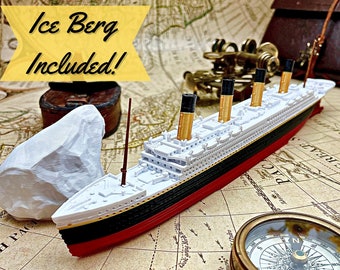 12” RMS Titanic Model, Titanic Toy, Titanic Cake Topper, Titanic Ornament, Unsinkable Titanic Gift, Titanic Necklace, Toy boat, Toy Ship