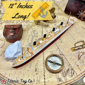 Full Color RMS Titanic Model 12, Titanic Toy For Kids, Titanic Cake Topper, Titanic Ornament, Titanic Toys For Kids, Toy boat, Toy Ship image 3