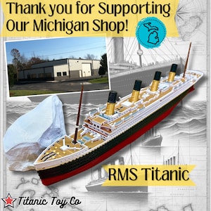 Full Color RMS Titanic Model 12, Titanic Toy For Kids, Titanic Cake Topper, Titanic Ornament, Titanic Toys For Kids, Toy boat, Toy Ship image 5
