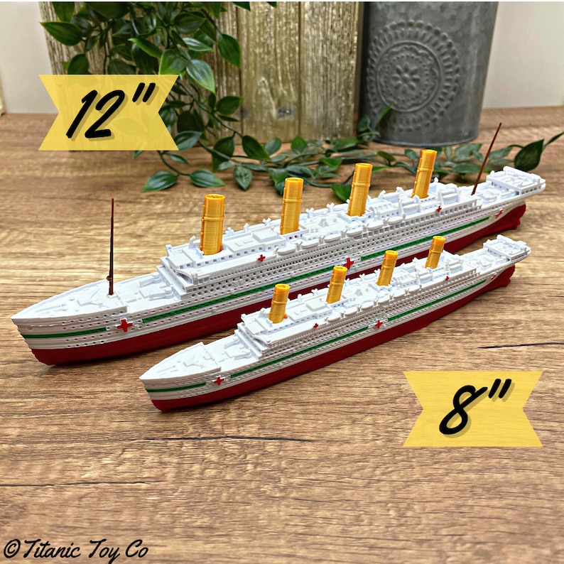 12 HMHS Britannic Model, Britannic Toy, Titanic Toy, Titanic Toys, RMS Titanic Model Ship, Titanic Cake Topper Party, Boat Toys, Toy Ship image 2