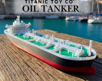 Modern Oil Tanker Model 12” VLCC Merchant Vessel Replica, Maritime Industry Collectible, Nautical Engineering Gift, Industrial Office Decor