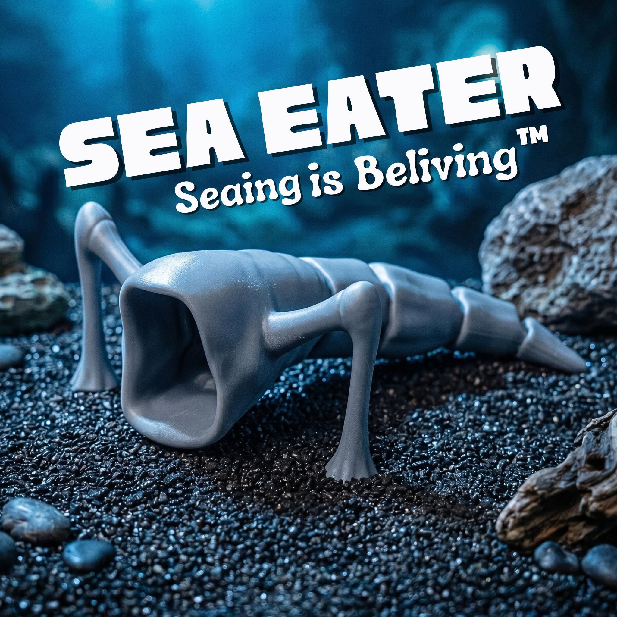 Sea Eater Monster Toy, Mythical Deep Sea Creature Figurine, 6-inch