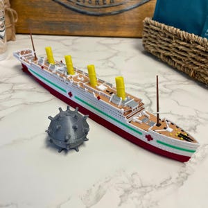 Full Color HMHS Britannic Model 12&quot;, Titanic Toy For Kids, Titanic Cake Topper, Titanic Ornament,  Titanic Toys For Kids, Toy boat, Toy Ship