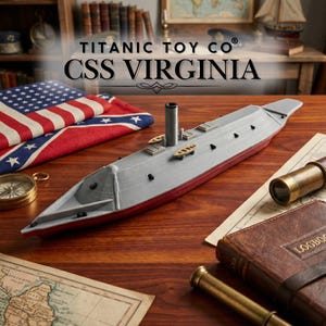 CSS Virginia Ironclad-modell – 25 cm replika från konfedererade inbördeskriget, samlarobjekt från marinhistorisk tid, gåva från industriell ånga