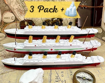 Lot de 3 30 cm Titanic Britannic & Olympic, Titanic Toy, Britannic Toy, Décoration de gâteau Titanic, Ornement Titanic, RMS Titanic, Modèle Titanic