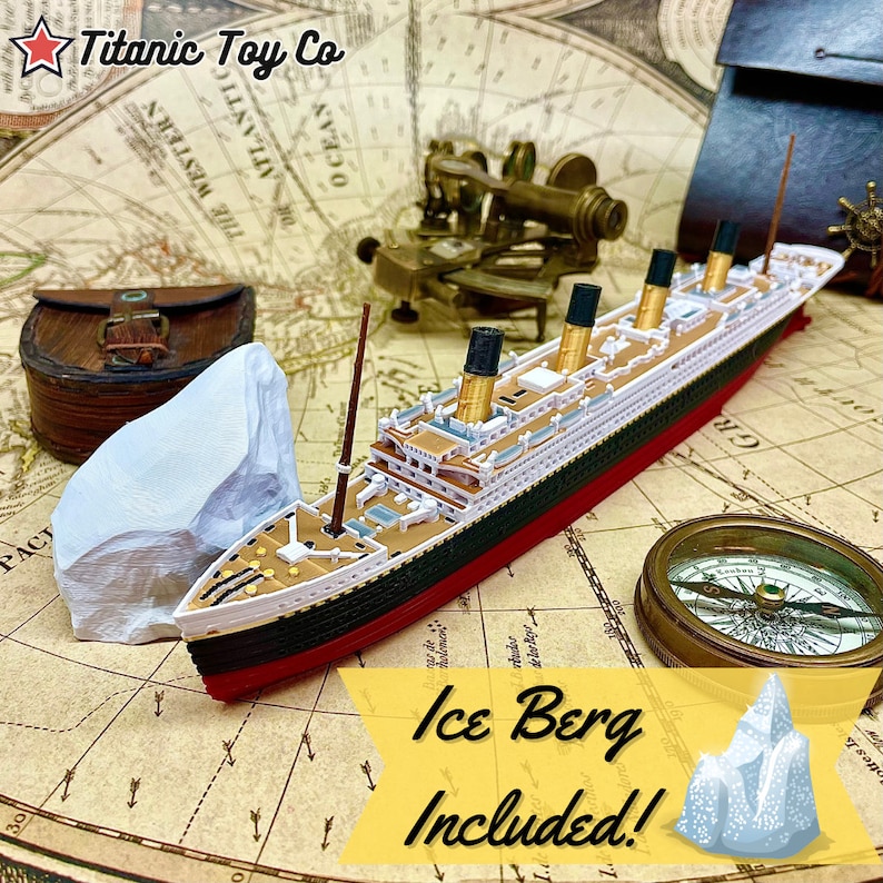 Full Color RMS Titanic Model 12, Titanic Toy For Kids, Titanic Cake Topper, Titanic Ornament, Titanic Toys For Kids, Toy boat, Toy Ship image 2
