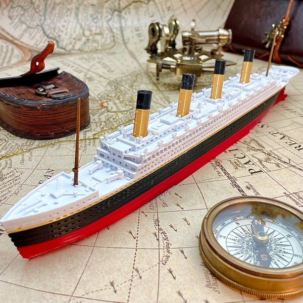 12” RMS Olympic Model, History Gift, Unsinkable Titanic Gift, Titanic Necklace, Titanic Ornament, Titanic Jewelry, Titanic Movie, Toy Ship