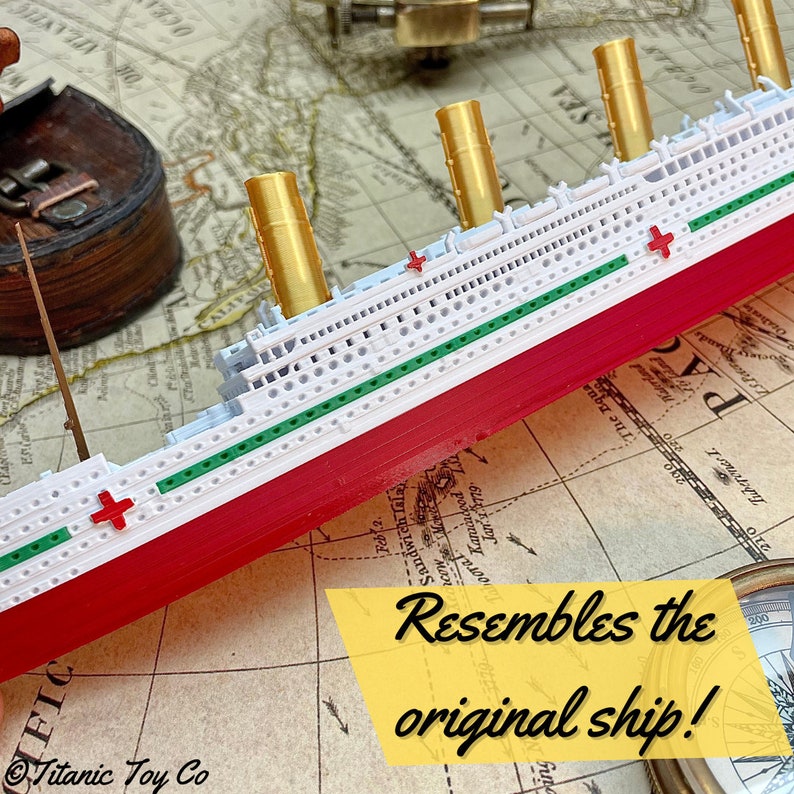 12 HMHS Britannic Model, Britannic Toy, Titanic Toy, Titanic Toys, RMS Titanic Model Ship, Titanic Cake Topper Party, Boat Toys, Toy Ship image 5