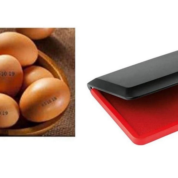 Red Egg Safe  Ink pad - pre-Inked - Ready to use -  pre inked pad inked with Specialist egg safe ink