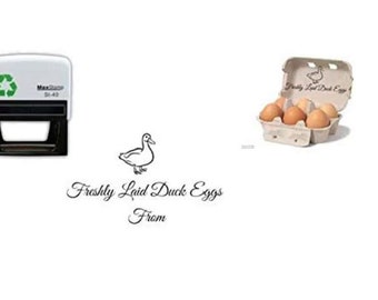 Timbre personnalisé pour boîte à œufs pour canards - auto-encrage - 73 x 35mm