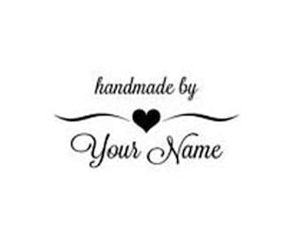 Handmade by 'Your Name' self Inking Stamp Black Ink 36 x 13mm