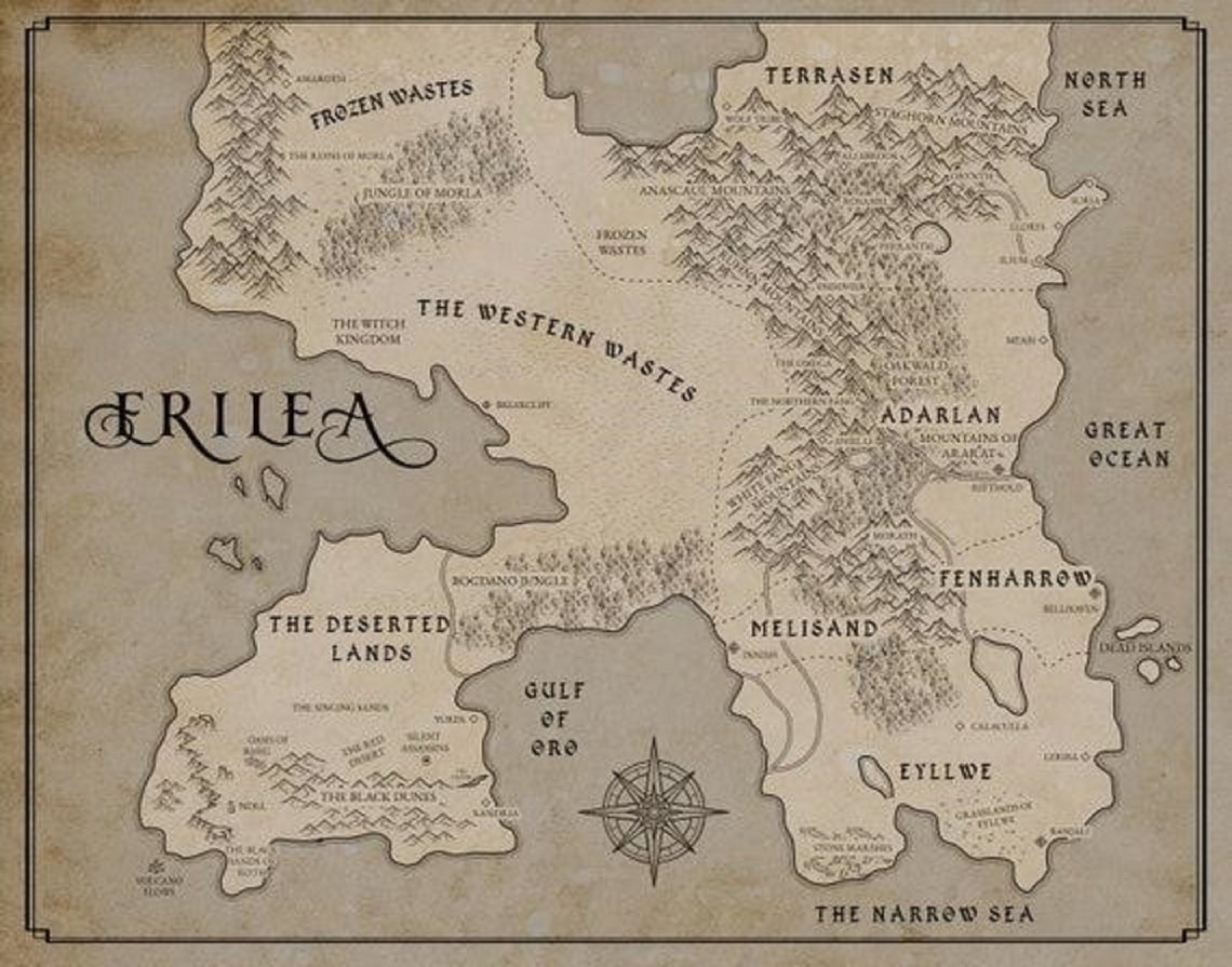 Map of Erilea Throne of Glass Etsy
