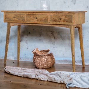 Tall entryway table with storage top