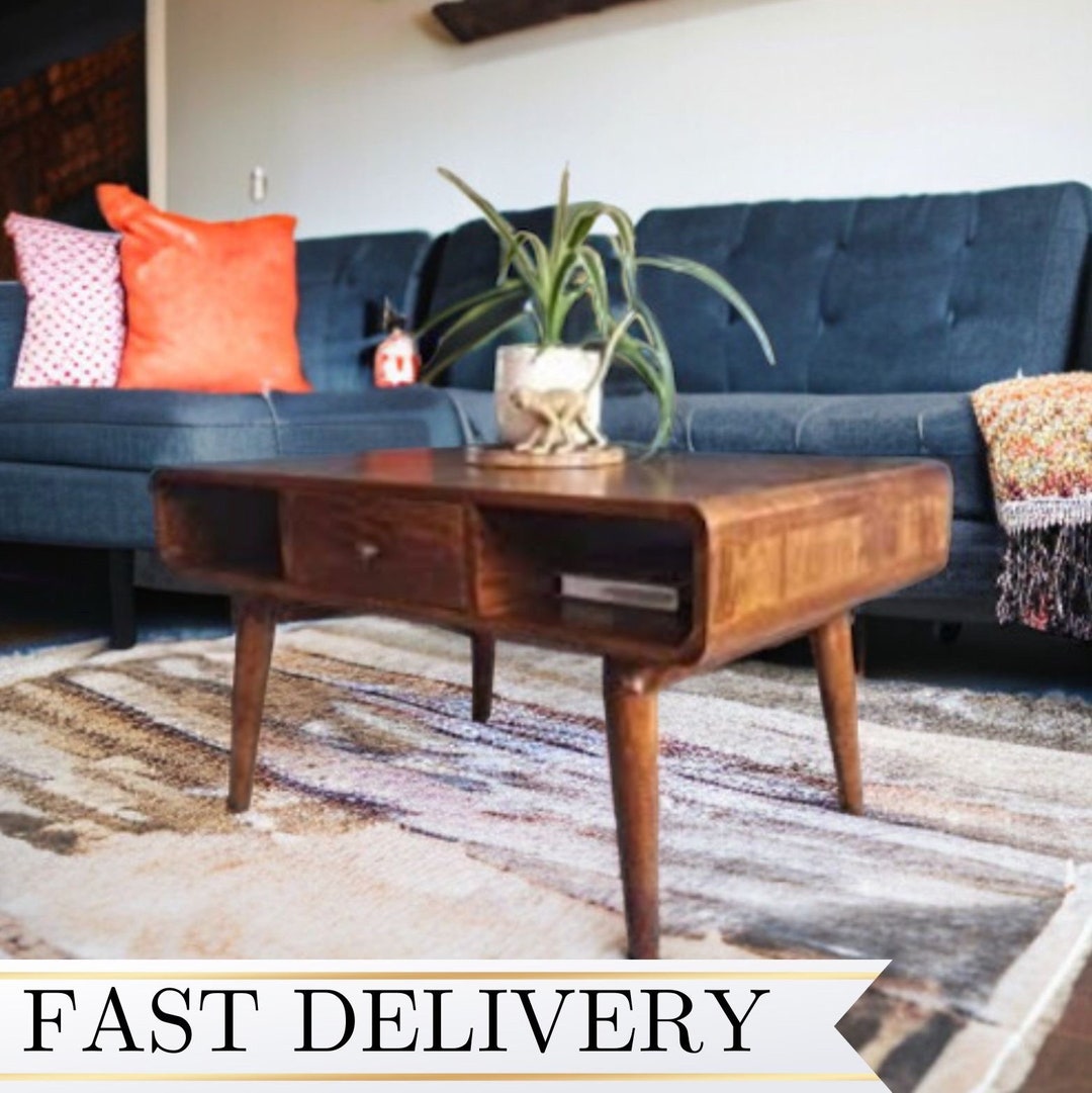 Vintage Mid Century Modern Coffee Table with Storage for Timeless Elegance