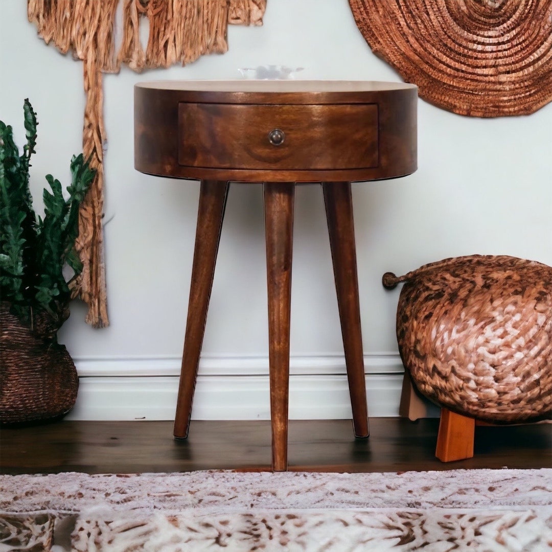 Half Moon Bedside Table, Semi Circle Bedside Table, Bedside Table With