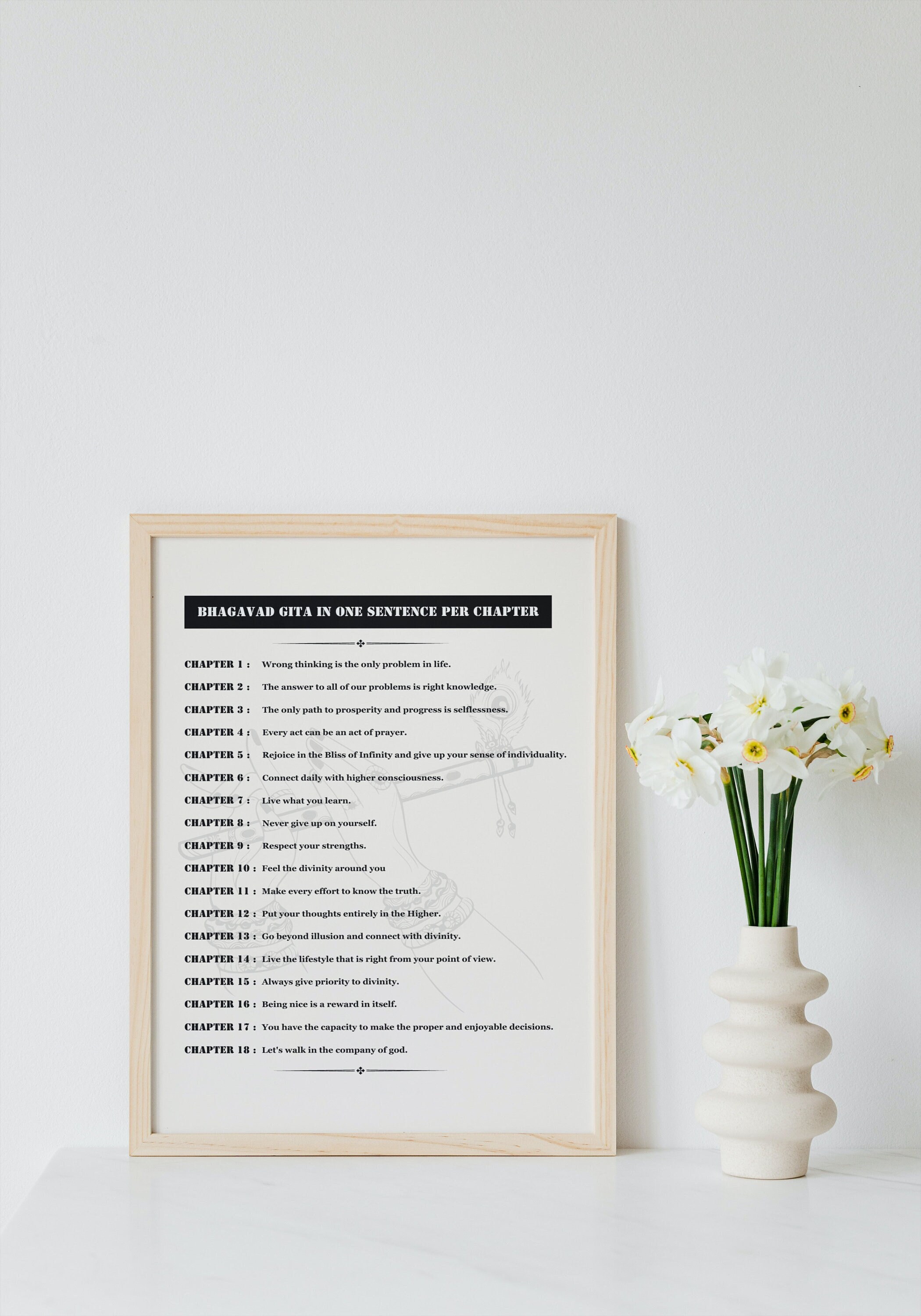 Bhagavad Gita in One Sentence per Chapter Digital Download, Spiritual Wall  Art, Sacred Text Artwork, Spiritual Wall Art. Indian Wall Art. - Etsy