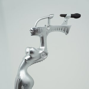 Giger Inspired Microphone Stand - Rarity - "The Bitch" - Rarity - Korn - Figure - Statue - H.R. Giger inspired - chrome look