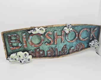 Bioshock inspired - Bioshock 2 - shield - 3D printing - hand-painted - great color effects depending on the viewing angle - with patina - free shipping