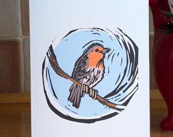 Christmas Robin Lino Card