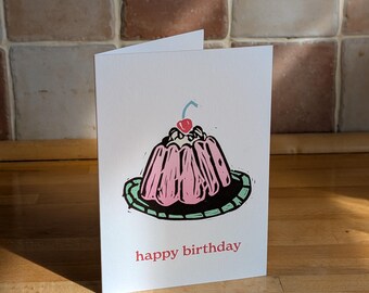 Lino Birthday Card - Jelly