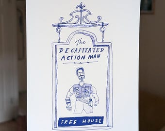 Funny Pub Sign – British Pub Illustration Print