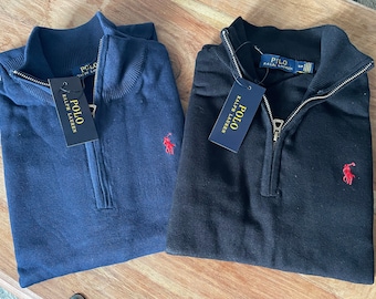 Ralph Lauren Polo Quarter Zip Jumper Sweatshirt SALE