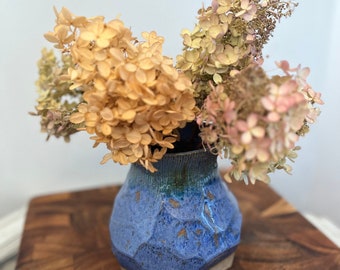 Carved Ceramic Vase | Blue Vase | Handmade Vase | Flower Vase | Modern Ceramic Vase