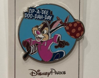 Disney Splash Mountain Pin New Zip-A-Dee-Doo-Dah-Day Quote From Ride Brer Rabbit Pin