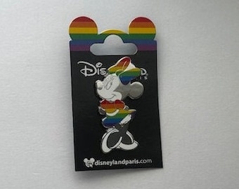 Pin de Minnie arcoíris de Disney Pin del orgullo arcoíris de Disneyland Paris 2021 Nuevo DLPR