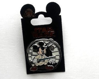 Disney&#39;s LucasFilms Star Wars Pin Mickey Mouse As Luke Skywalker Pin Jedi With Lightsaber New