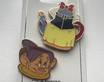 Disney Shanghai Disneyland Sneeuwwitje Dopey-theepot en theekop 2-pins set 2025 nieuw