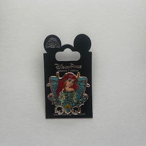 Disney Pin Ariel Shield Pin The Little Mermaid Blue Princess Jeweled Pin