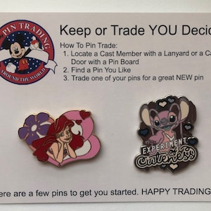 Disney Pin Trading Collecting Starter Set Fish Extender Gift Trading Pins 2 Pins & Card Larger Harder to Find Cruise Fish Extender Pins