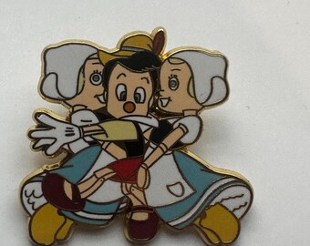 Disney Pinocchio Booster Pin Pinocchio Two Dutch Marionette Girls Pin