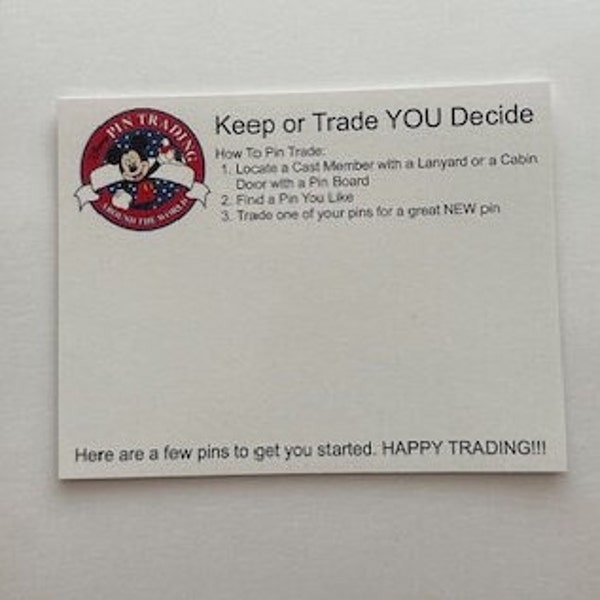 Trading Card for Fish Extender Pin Trading - Cards Only No Pins