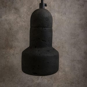 Black travertine stone lighting, Industrial design pendant lamp for kitchen and dining, Modern dimmable ceiling light