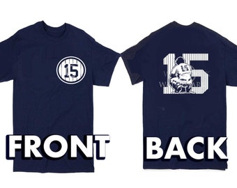 Número 15 Camiseta de béisbol de Nueva York con número retirado, camiseta de Thurman Munson