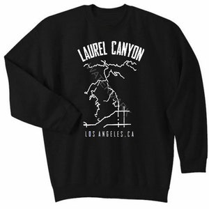 Chemise carte Laurel Canyon, chemise Californie Los Angeles, sweat-shirt musique folk, Venice Beach, Santa Monica