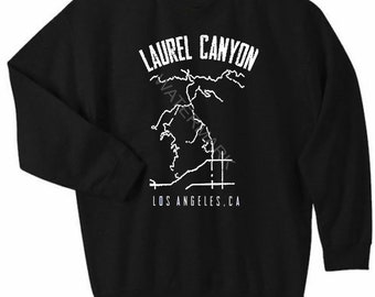 Laurel Canyon Map Shirt, California Los Angeles shirt, Folk Music Sweatshirt, Venice Beach, Santa Monica