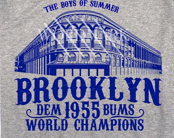 Camiseta de Ebbets Field, camiseta de Dem Bums, camiseta de béisbol de Brooklyn, camiseta de Flatbush Brooklyn Field, camiseta de béisbol de 1955 Duke Snider,