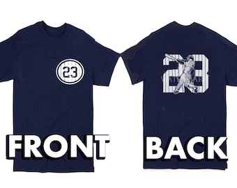 Camiseta de béisbol de Donnie, camiseta de béisbol de Nueva York con número retirado 23 de la marina vintage, camiseta de Don Mattingly