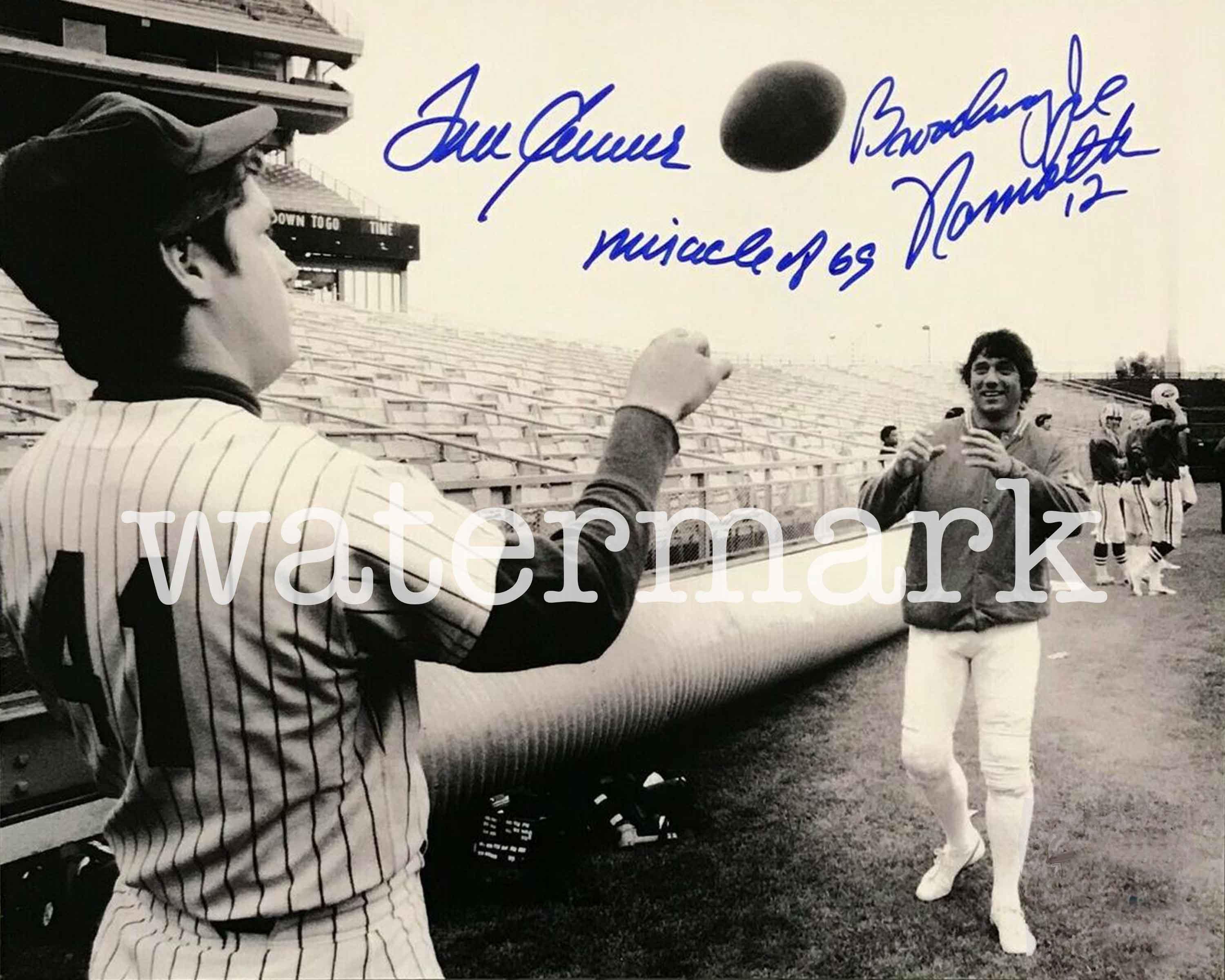 Tom Seaver & Joe Namath Shea Stadium Photo Autographed REPRINT RP