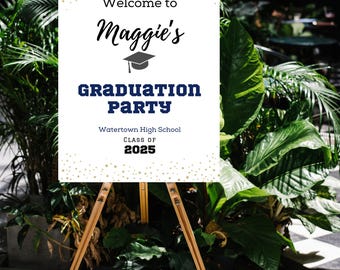 Letrero de bienvenida para fiesta de graduación