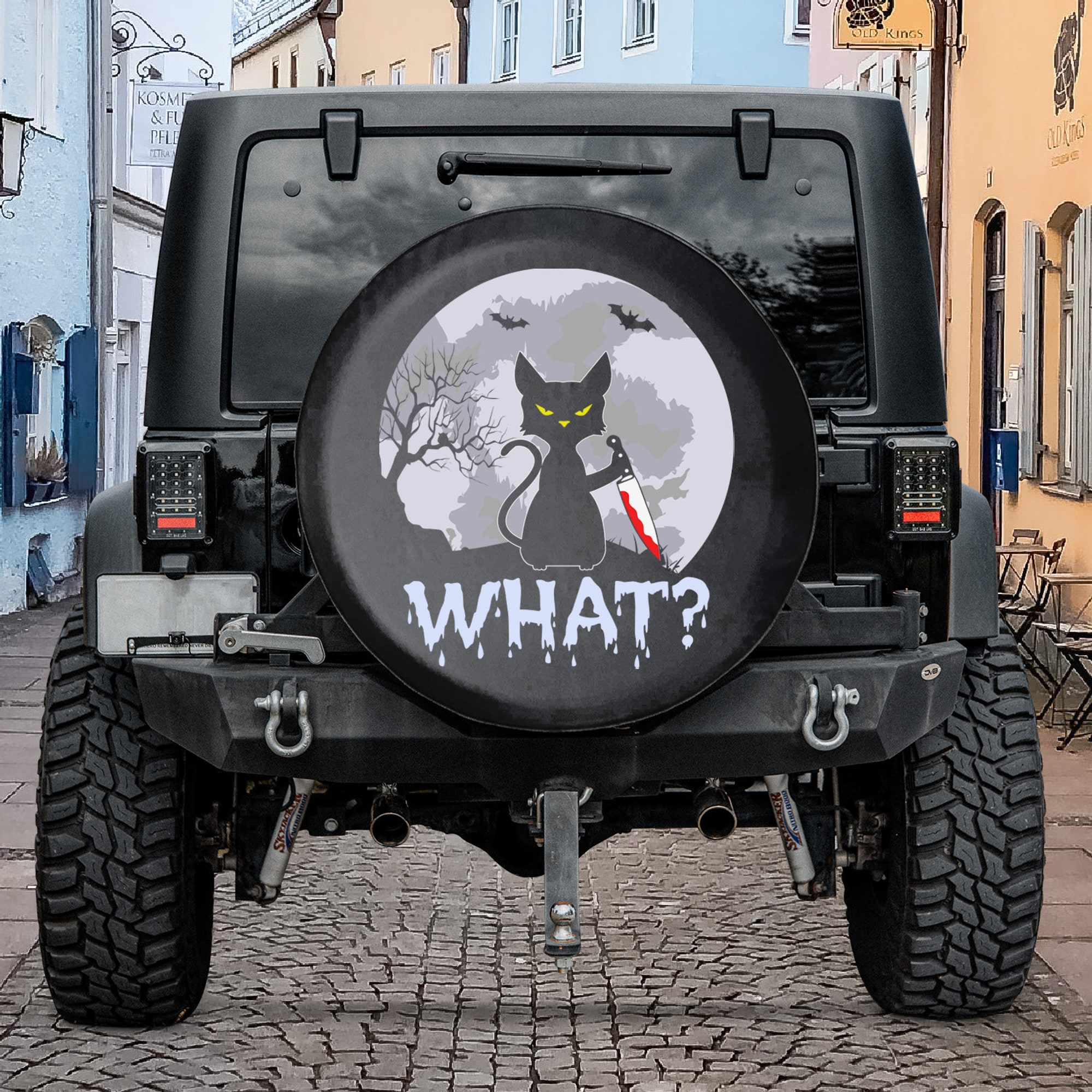 Halloween Scary Cat Tire Cover - Spare Tire Cover For Jeep, Rv, Crv, Bronco