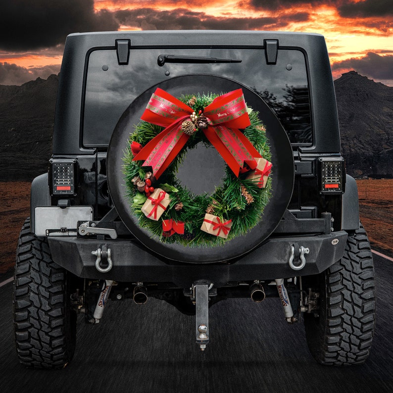 Christmas Wreath Jeep Tire Cover Spare Tire Cover for Jeep - Etsy