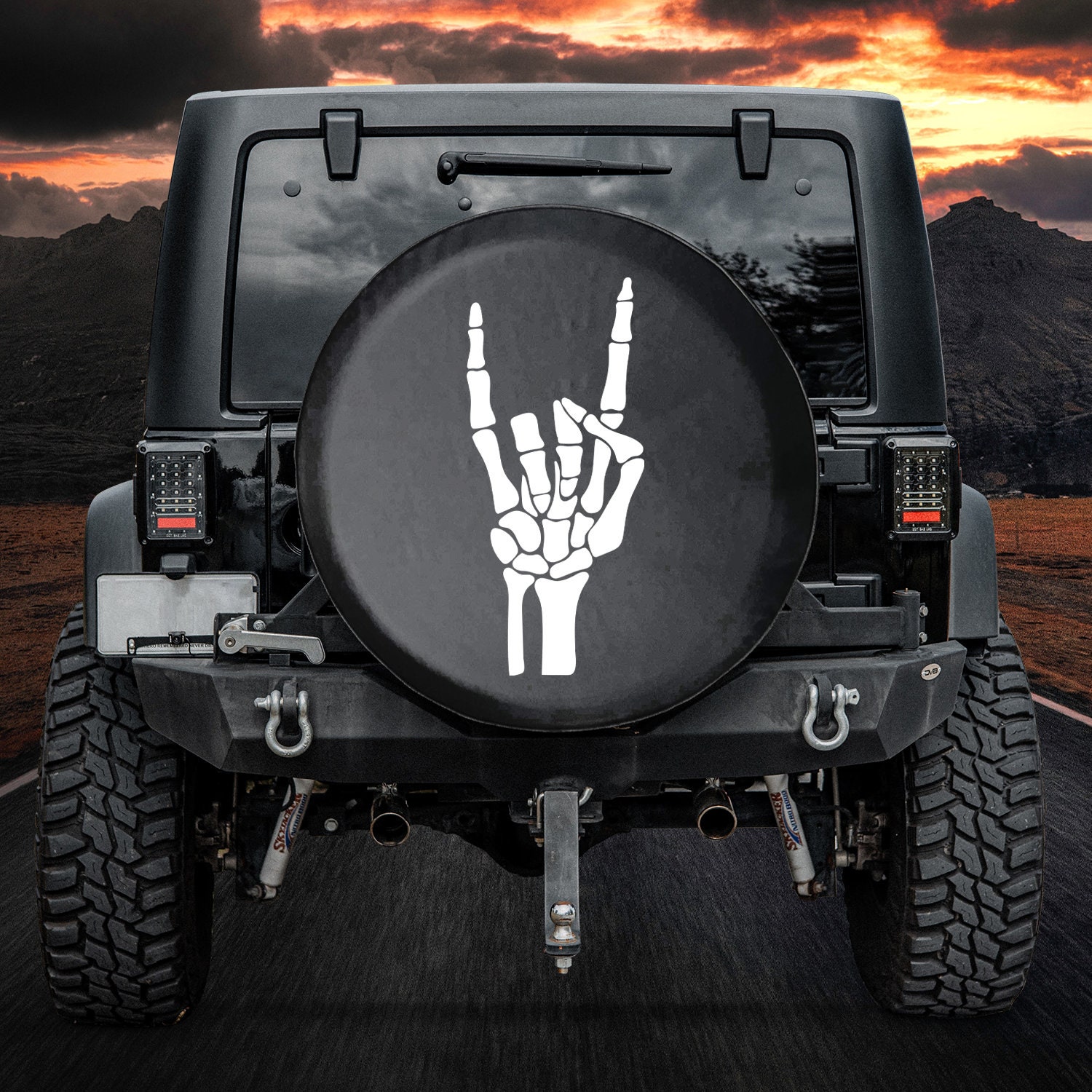 Skeleton Peace Tire Cover | Spare Tire Cover