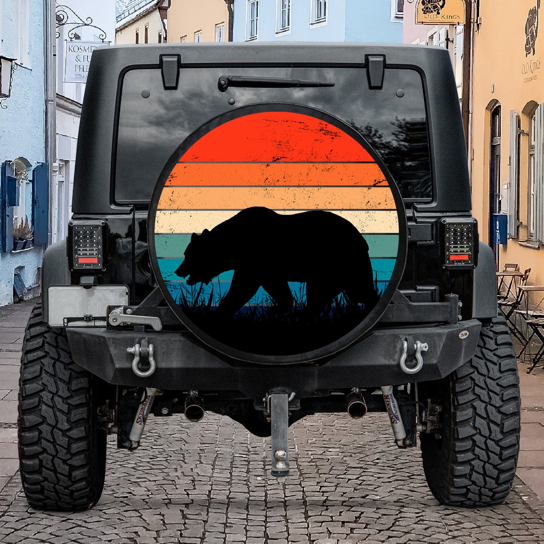 Retro Forest Bear Tire Cover Spare Tire Cover for Jeep Etsy