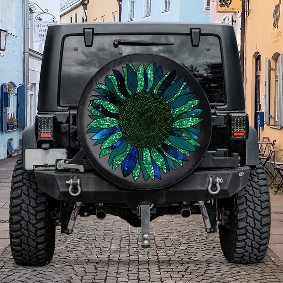 Green Sunflower Tire Cover Spare Tire Cover for Jeep the Etsy